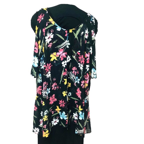 Lane Bryant Womens Tank Top Sheer Overblouse Cold Shoulder Flowy Fairy BOHO 2X - Picture 3 of 10